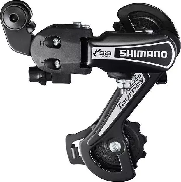 Переключатель скоростей Shimano задний Tourney, TY21-B, SS, 6ск., крепление на болт, цв. черный, без уп.