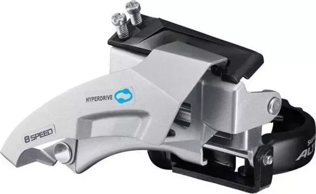 Переключатель скоростей Shimano передний Altus, M315, ун. тяга, ун. хомут, для 2x7 / 8 ск, уг., 64-69, для 36T, CL, 48,8 / 51,8 мм