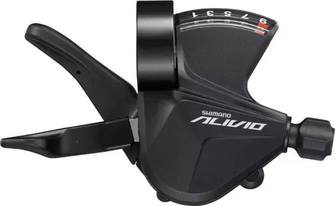Шифтер Shimano Alivio, M3100-R, прав, 9 ск, на хомут, c индикатором, тр. 2050 мм