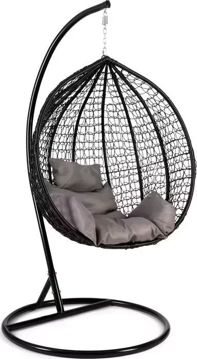 Кресло TetChair подвесное mod. SC-001 с подушкой металл/искусственный ротанг стойка: черная, корзина: черная