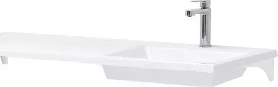 Раковина над стиральной машиной Эстет Даллас 130x48 с белыми кронштейнами, правая