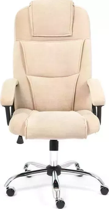 Кресло офисное TetChair Bergamo (хром) флок бежевый 7