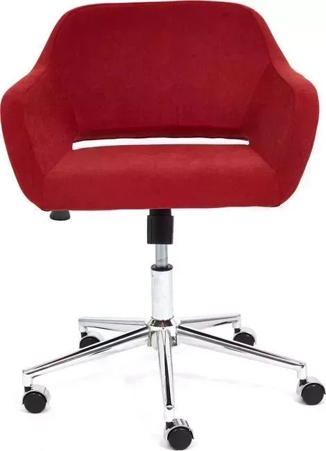 Кресло офисное TetChair Modena хром флок бордо 10