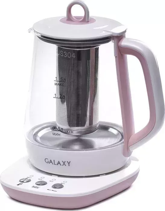 Чайник электрический GALAXY GL0591, стекло/розовый