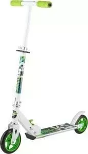 Самокат NOVATRACK Jungle сталь, max 50кг, колеса 145х125мм PU, бело-зеленый, 121493 Двухколесный самокат