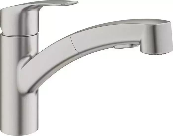 Смеситель для кухни Grohe Eurosmart с видвижным изливом, суперсталь (30305DC1)