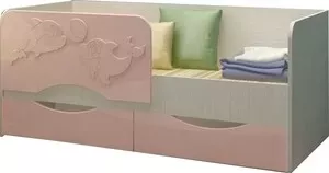 Кровать детская Регион 58 Дельфин-2 розовый МДФ 80x160 80X160