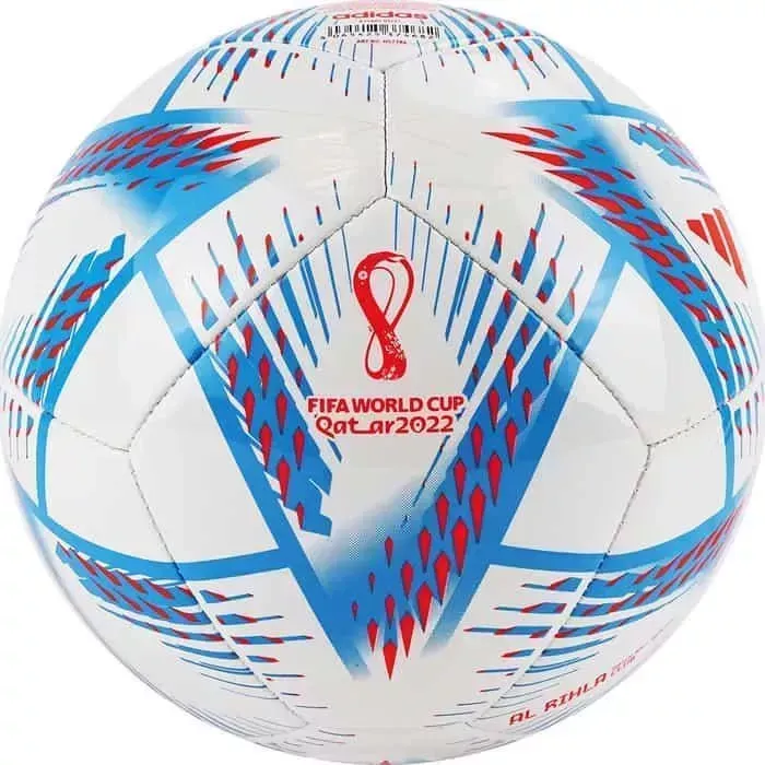 Мяч футбольный ADIDAS WC22 Rihla Club, арт. H57786, р.4, 12 панелей, бело-голубо-красный