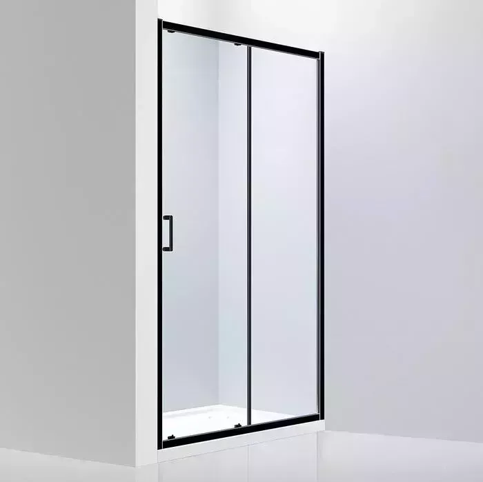 Душевая дверь Abber Schwarzer Diamant 160х190 прозрачная, черная (AG30160B)