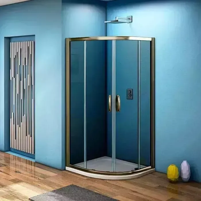 Душевой уголок Good Door Jazz R 100x100 с поддоном, тонированный, бронза
