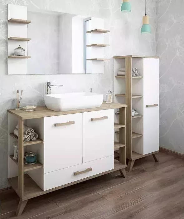 Мебель для ванной Sanflor Ингрид 120 Plaza швейцарский вяз\белый