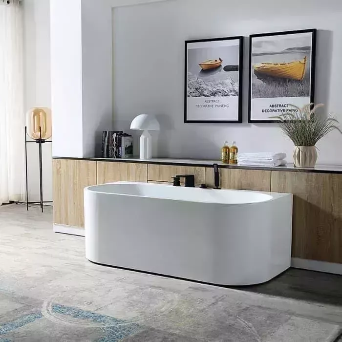 Акриловая ванна Abber 170х80 на каркасе, слив-перелив (AB9310)