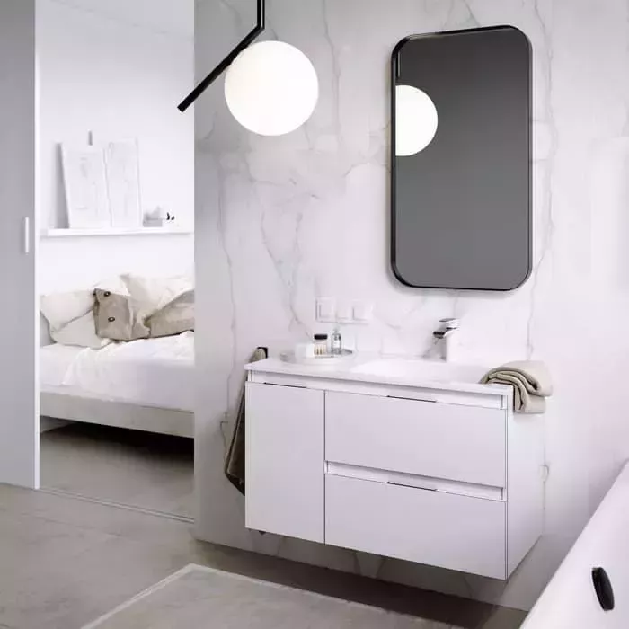Мебель для ванной Aqwella Accent 90 2 ящика правая, белый