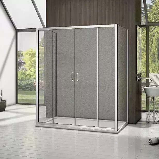 Душевой уголок Good Door Latte WTW-TD+SP+SP 160х80 с поддоном, матовый Grape, хром с поддоном, матовый