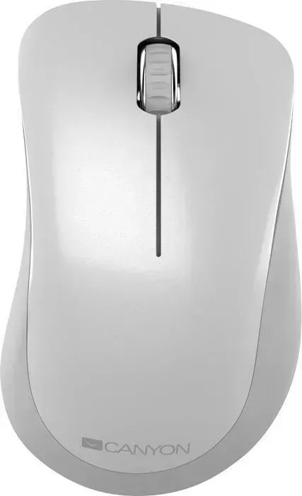 Мышь проводная CANYON 2.4 GHz Wireless mouse ,with 3 buttons, DPI 1200, Battery:AAA*2pcs ,pearl white grey67*109*38mm 0.063kg (CNE-CMSW11PW)