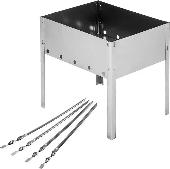 Мангал HELIOS сборный Light 300x240x300 мм, 4 шампура, сталь 0,3 мм (HS-MC 01- Э-1)