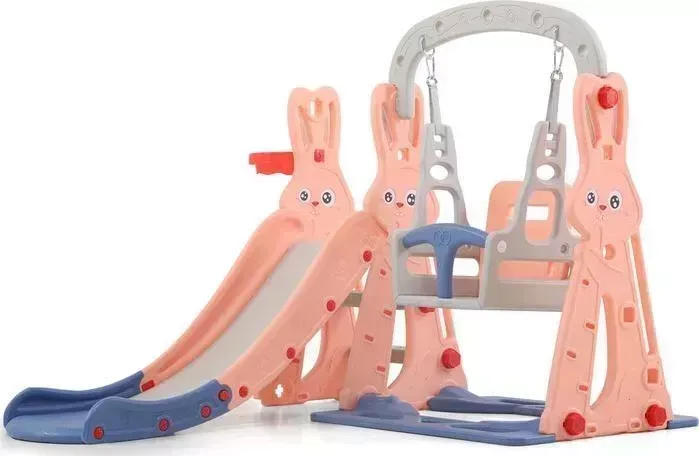 Горка PERFETTO SPORT + качели Зайчонок PS-042-O оранжевый