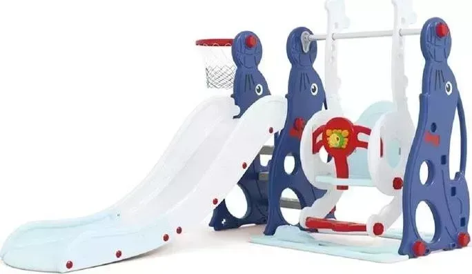 Горка PERFETTO SPORT + качели Морской лев PS-044-B синий