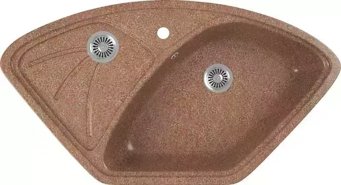 Мойка кухонная GREENSTONE GRS-10E-307 терракот, с сифоном