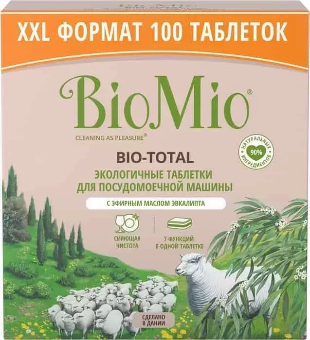 Таблетки для посудомоечной машины BioMio (ПММ) Bio-Total Эвкалипт 100шт