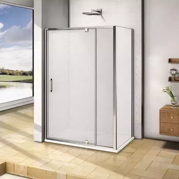 Душевой уголок Good Door Orion WTW-PD+SP 90x80 с поддоном, матовый Grape, хром