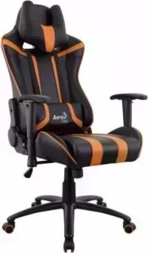 Кресло офисное AEROCOOL AC120 AIR-BO черно-оранжевое с перфорацией