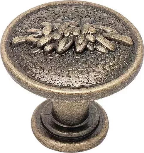 Ручка дверная VIVAT кнопка мебельная Античная бронза