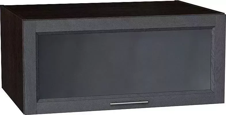 Шкаф верхний VIVAT горизонтальный остекленный глубокий Сканди Graphite Softwood