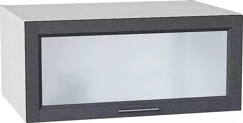Шкаф верхний VIVAT горизонтальный остекленный глубокий Сканди Graphite Softwood