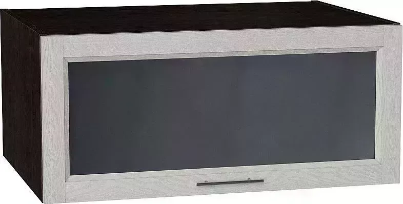 Шкаф верхний VIVAT горизонтальный остекленный глубокий Сканди Cappuccino Softwood