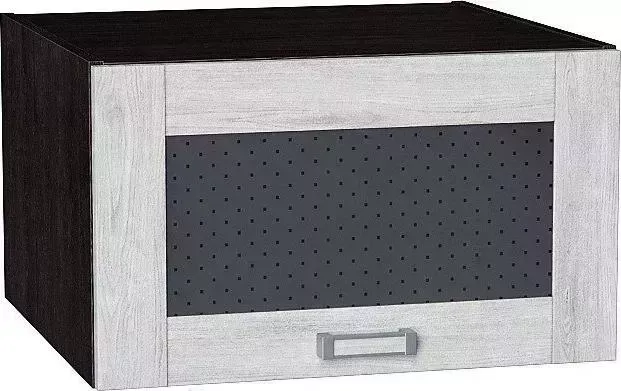 Шкаф верхний VIVAT горизонтальный остекленный глубокий Лофт Nordic Oak