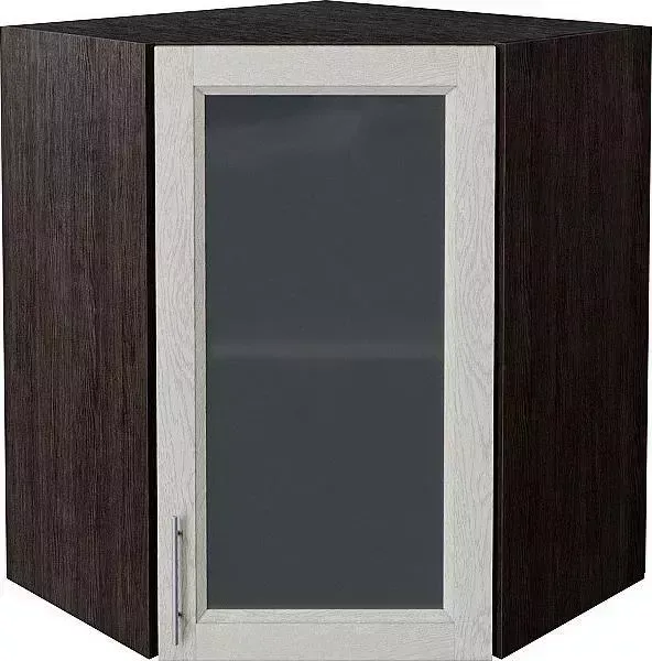 Шкаф угловой верхний VIVAT остекленный Сканди Cappuccino Softwood