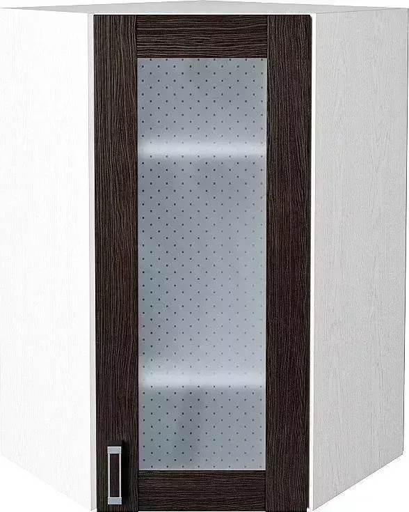 Шкаф угловой верхний VIVAT остекленный Лофт Wenge Veralinga