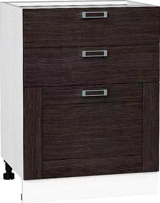 Шкаф нижний VIVAT с 3-мя ящиками Лофт Wenge Veralinga