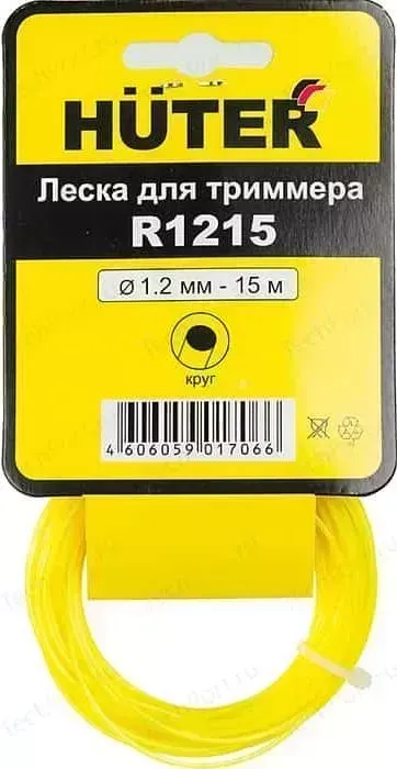 Леска триммерная HUTER 1.2мм 15м круг R1215 (71/1/8)