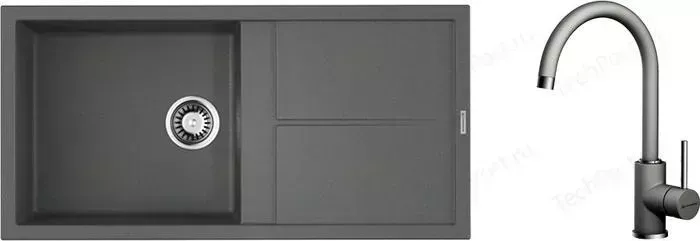 Мойка кухонная и смеситель OMOIKIRI и смеситель Sumi 100 PL платина (4993659, 4994107)