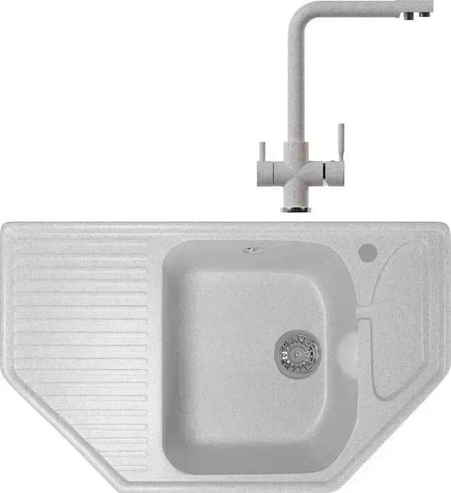 Мойка кухонная и смеситель Mixline и смеситель ML-GM24 серая 310