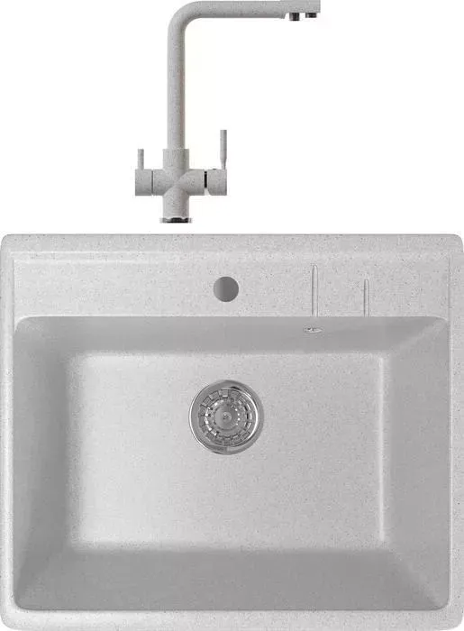Мойка кухонная и смеситель Mixline и смеситель ML-GM15 серая 310