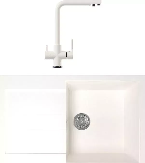 Мойка кухонная и смеситель Mixline и смеситель ML-GM31 молоко 341