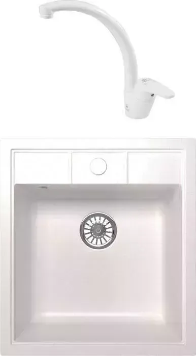 Мойка кухонная и смеситель Mixline и смеситель ML-GM28 белая 331 (4620031446538, 55244-4)