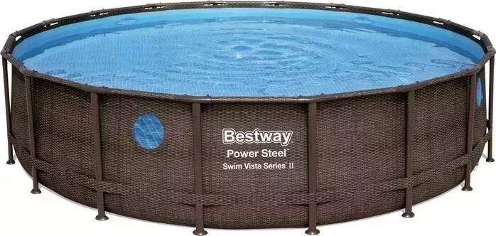 Бассейн каркасный BESTWAY Каркасный бассейн 56977 BW Power Steel 549x122 см "Ротанг" 23062л, фил.-нас. 5678л/ч, лестн., тент, попл.-доз.