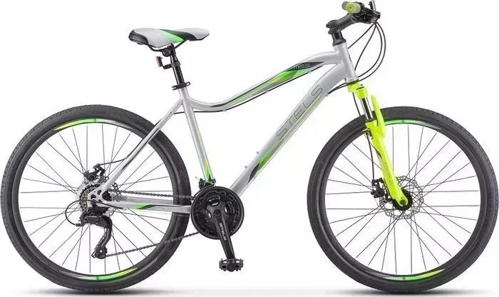 Велосипед STELS Miss-5000 MD 26" V020 18" Серебристый/салатовый