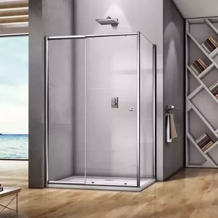 Душевой уголок Good Door Lira WTW+SP 100х90 с поддоном, прозрачный, хром