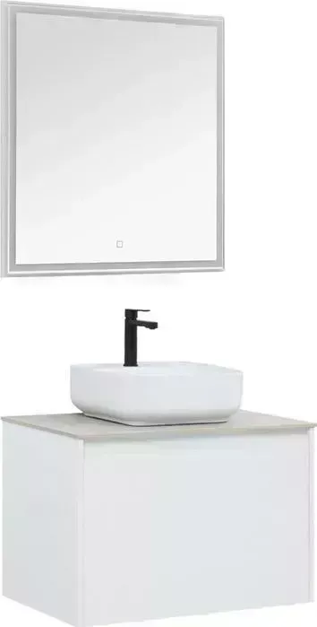 Мебель для ванной AQUANET Nova Lite 75 один ящик, белый глянец/серая
