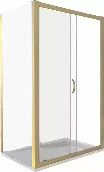 Душевой уголок Good Door Jazz WTW+SP 110x80 с поддоном, прозрачный, золото