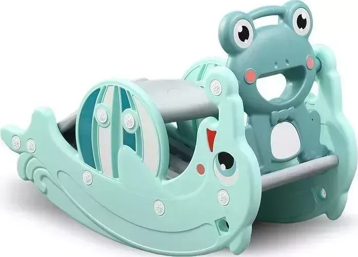 Горка PERFETTO SPORT + качалка Дельфин PS-037-M ментол