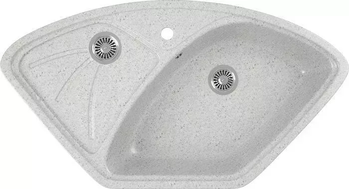Мойка кухонная GREENSTONE GRS-10E-310 серый, с сифоном