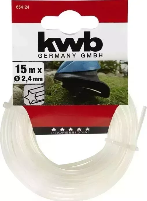 Леска триммерная Einhell KWB 2,4ммх15м, нейлон, профиль "звезда" для триммера