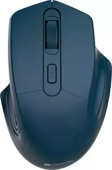 Мышь беспроводная CANYON 2.4GHz Wireless Optical Mouse with 4 buttons, DPI 800/1200/1600, Dark Blue, 115*77*38mm, 0.064kg (CNE-CMSW15DB)