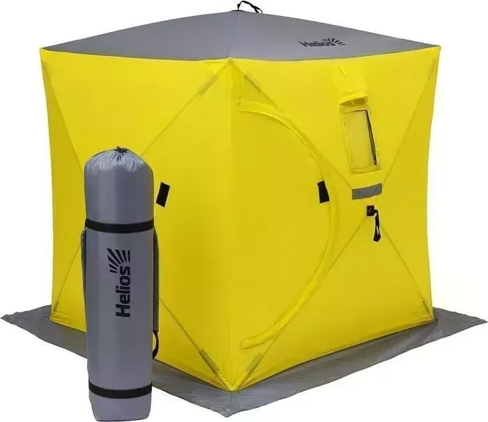 Палатка HELIOS Куб 1,8х1,8 yellow/gray (HS-ISC-180YG)